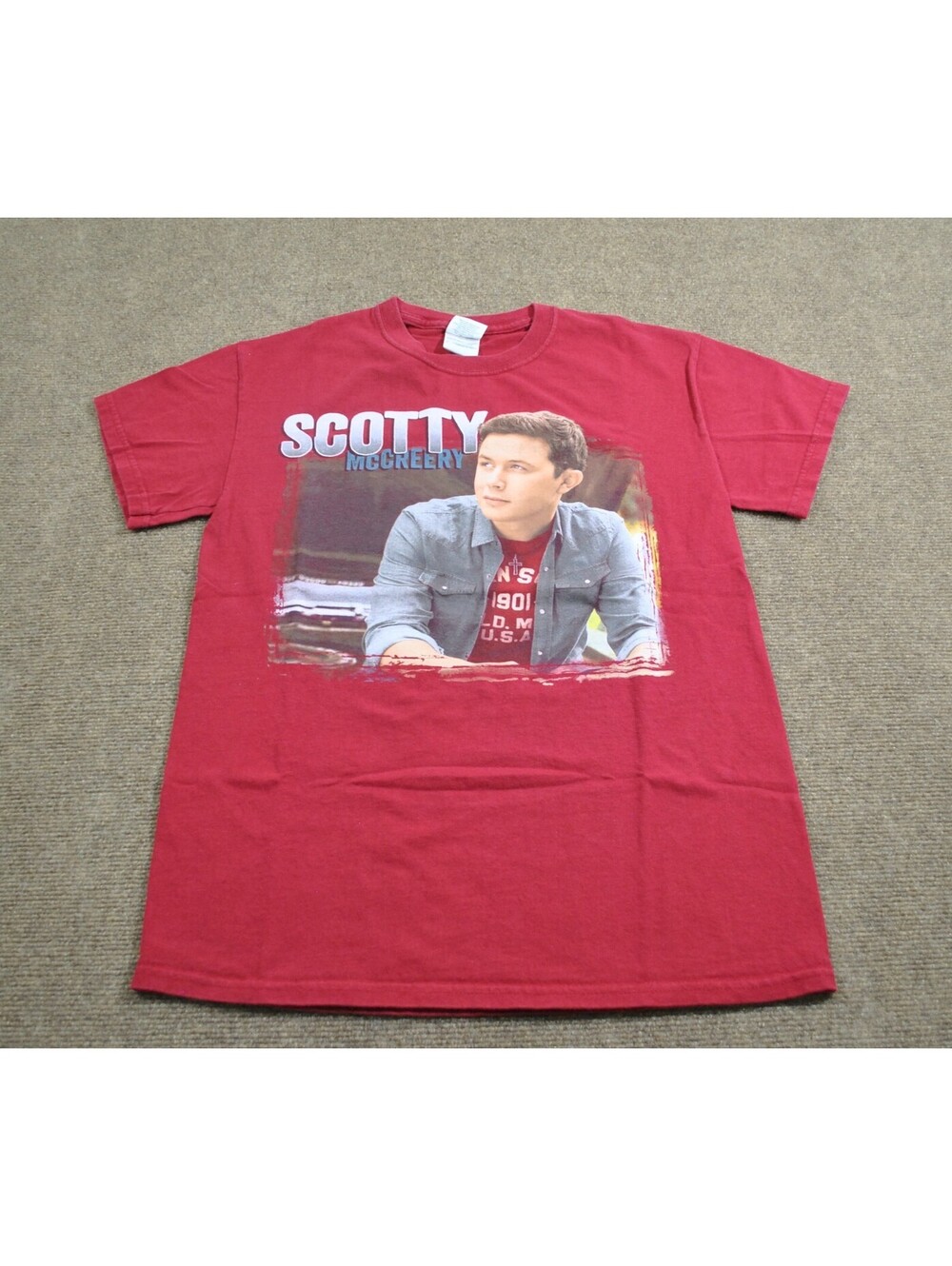 Scotty McCreery Country Music Band Tour Album Red Shirt Size Small